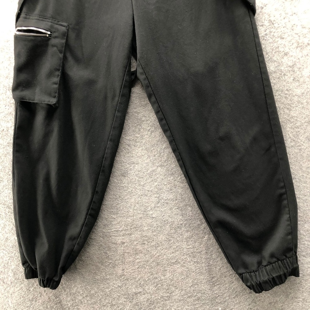 Hot Topic Black Strap Cargo Jogger Pants Womens XS Junior 1 Harness Cyber Goth - Picture 8 of 9